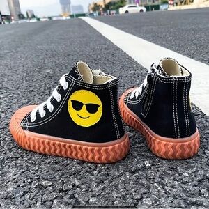 Boys Lightweight High-Top Canvas Sneaker with zip closure Size 11.5”